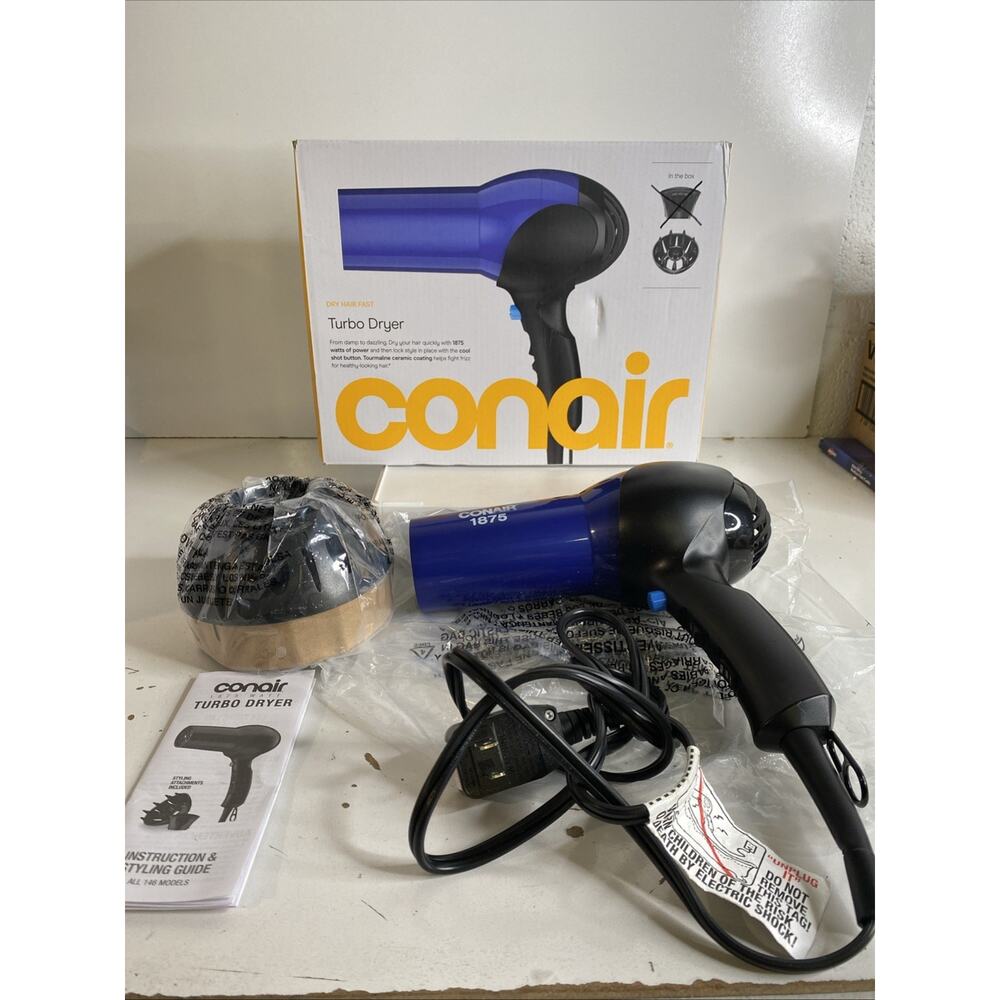 Conair Salon Professional Hair Dryer - Blue/Black - 1875 Watt Turbo